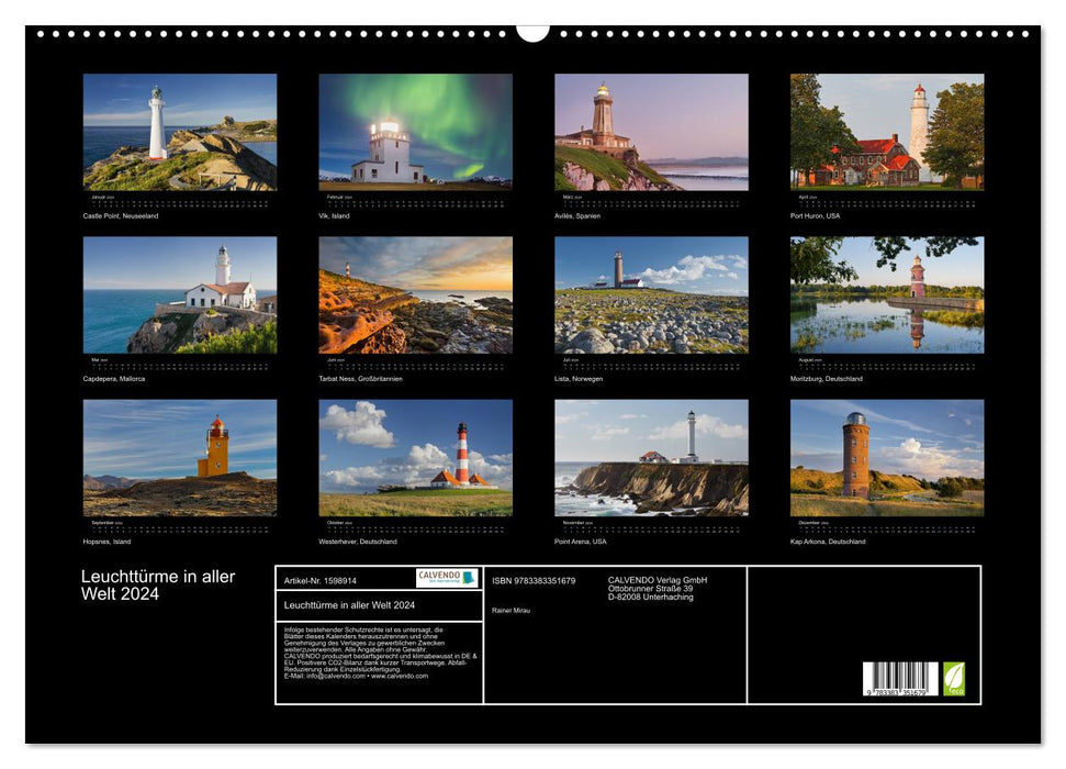 Lighthouses around the world 2024 (CALVENDO wall calendar 2024) 