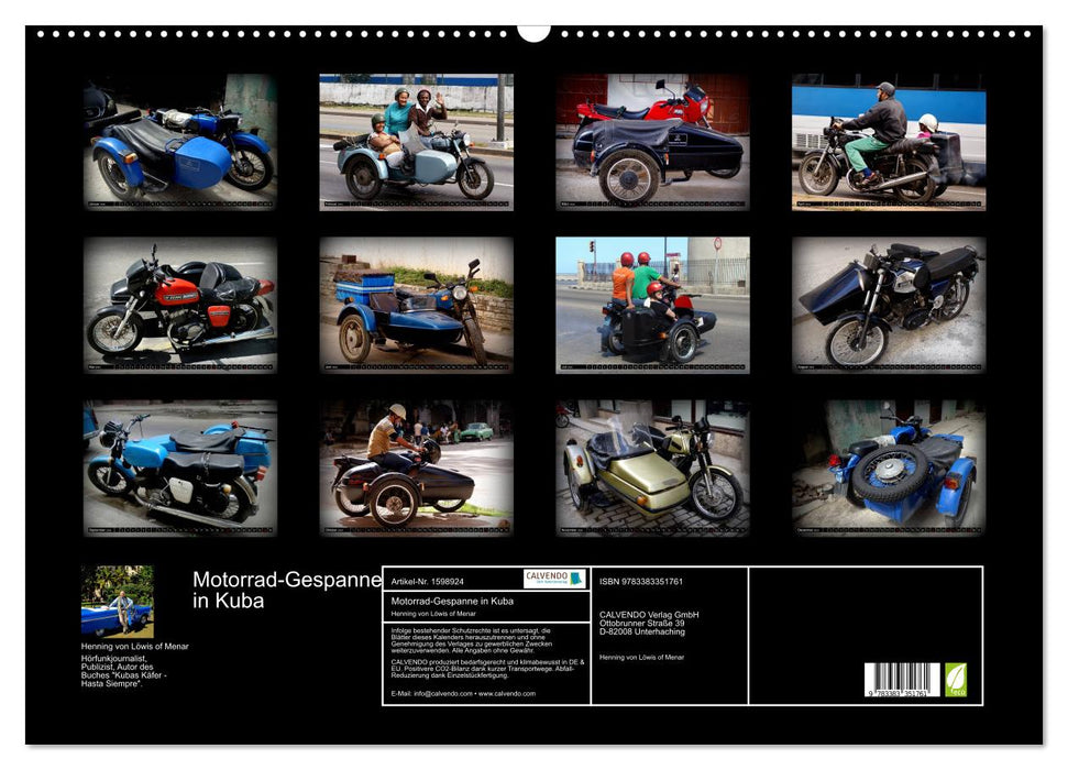 Motorrad-Gespanne in Kuba (CALVENDO Wandkalender 2024)