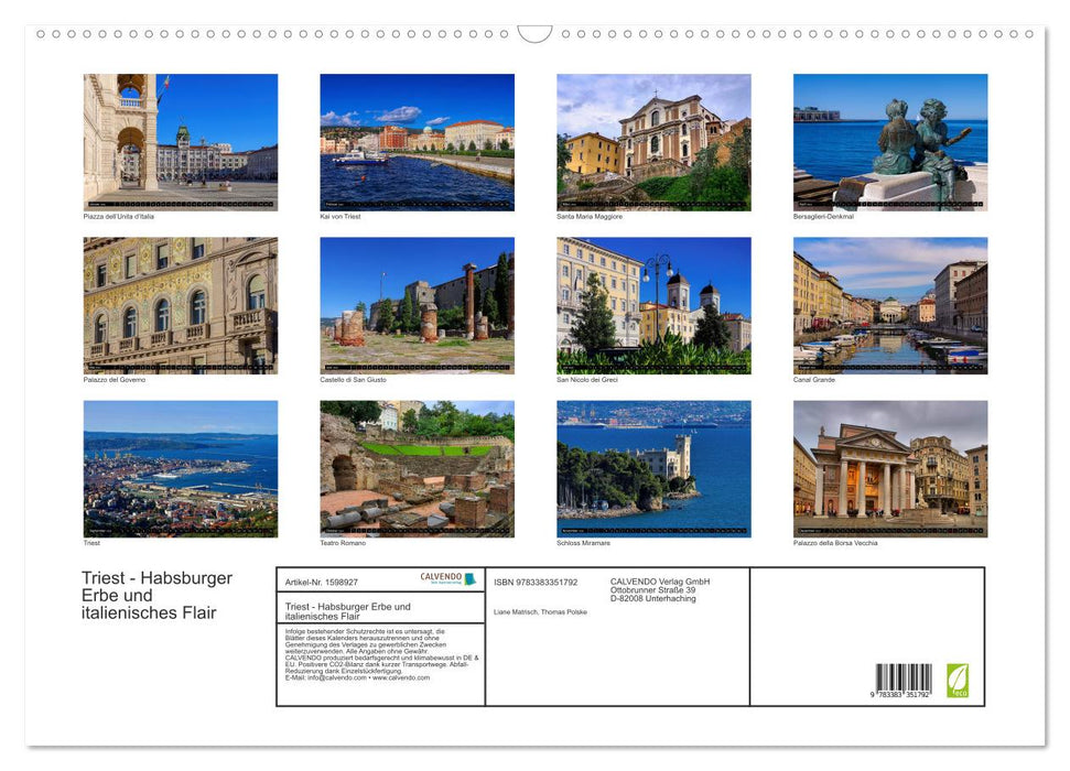 Trieste - Habsburg heritage and Italian flair (CALVENDO wall calendar 2024) 