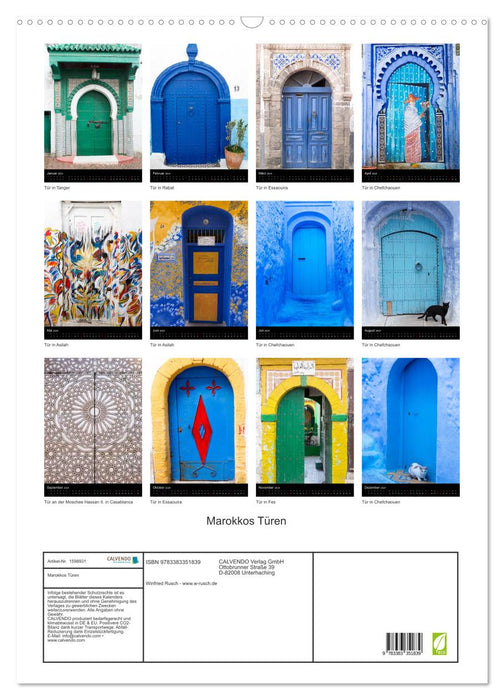 Morocco's Doors (CALVENDO Wall Calendar 2024) 