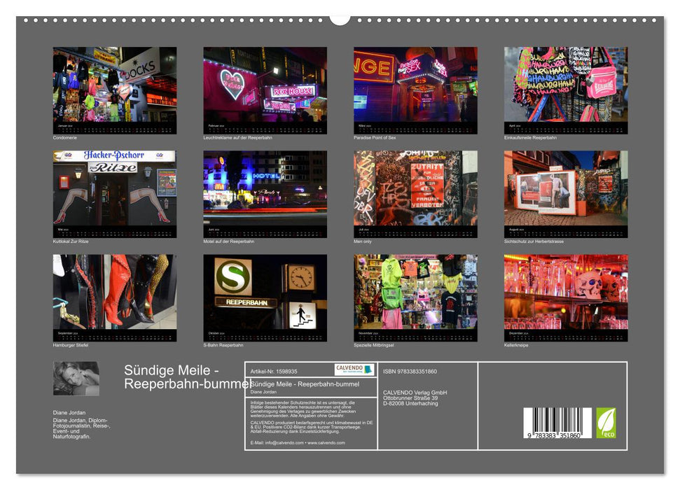 Sinful Mile - Reeperbahn Stroll (CALVENDO Premium Wall Calendar 2024) 