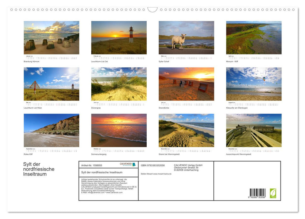 Sylt, the North Frisian island dream (CALVENDO wall calendar 2024) 