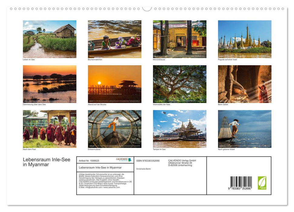 Lebensraum Inle-See in Myanmar (CALVENDO Premium Wandkalender 2024)