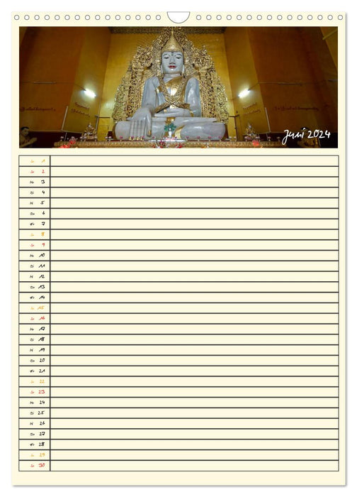 Agenda familial de Bouddha (calendrier mural CALVENDO 2024) 
