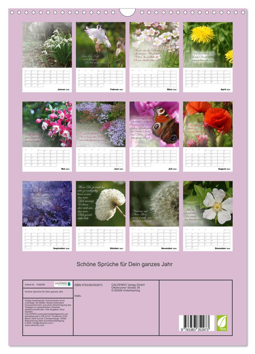 Beautiful sayings for your whole year (CALVENDO wall calendar 2024) 
