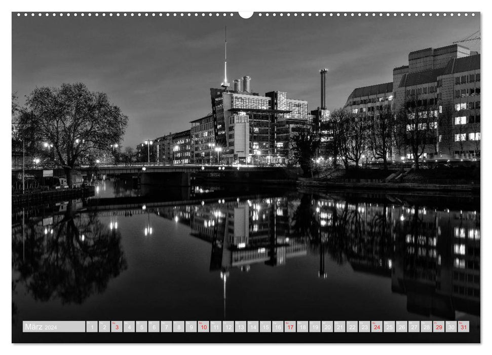 Berlin views in black and white (CALVENDO wall calendar 2024) 