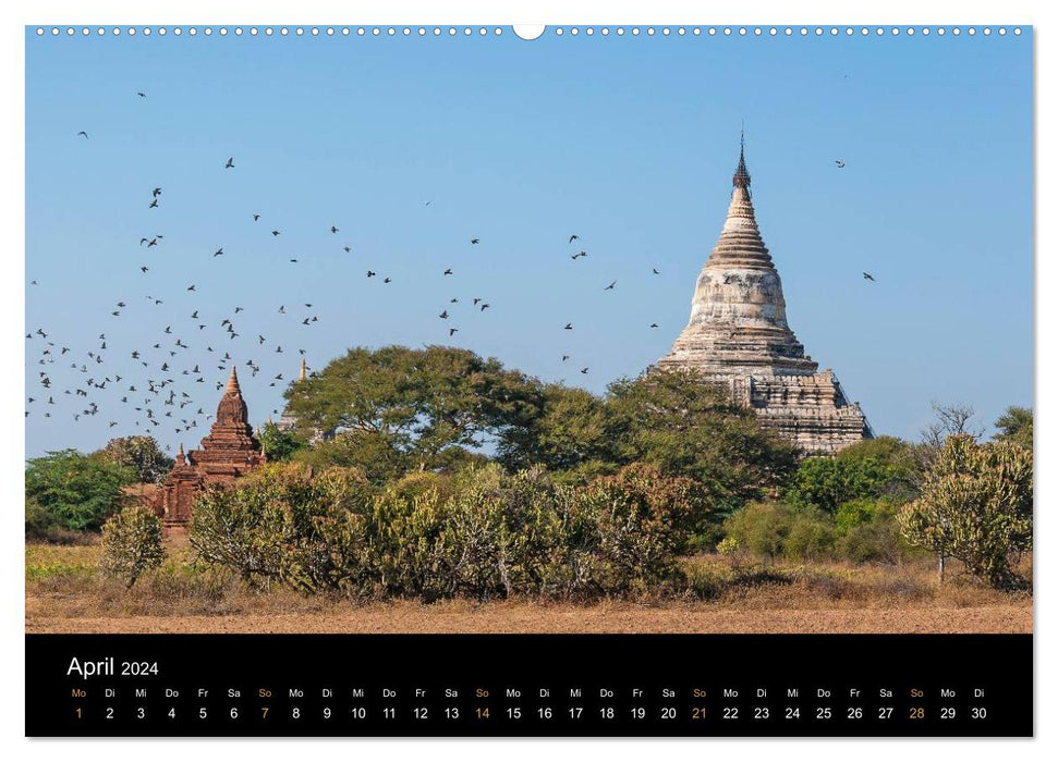 Tempel von Bagan (CALVENDO Wandkalender 2024)