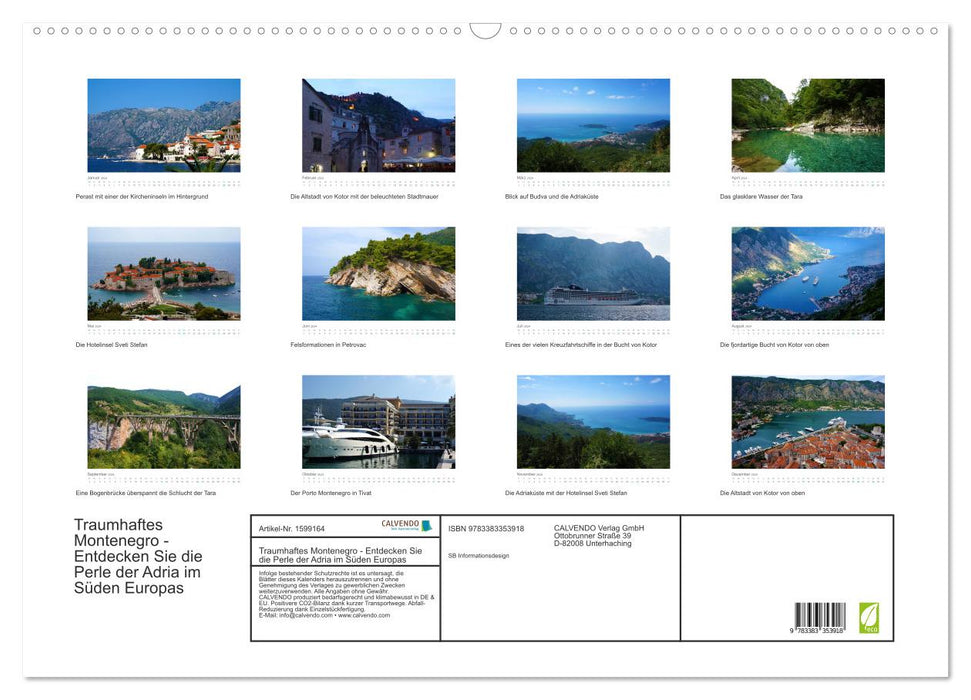 Traumhaftes Montenegro - Entdecken Sie die Perle der Adria im Süden Europas (CALVENDO Wandkalender 2024)