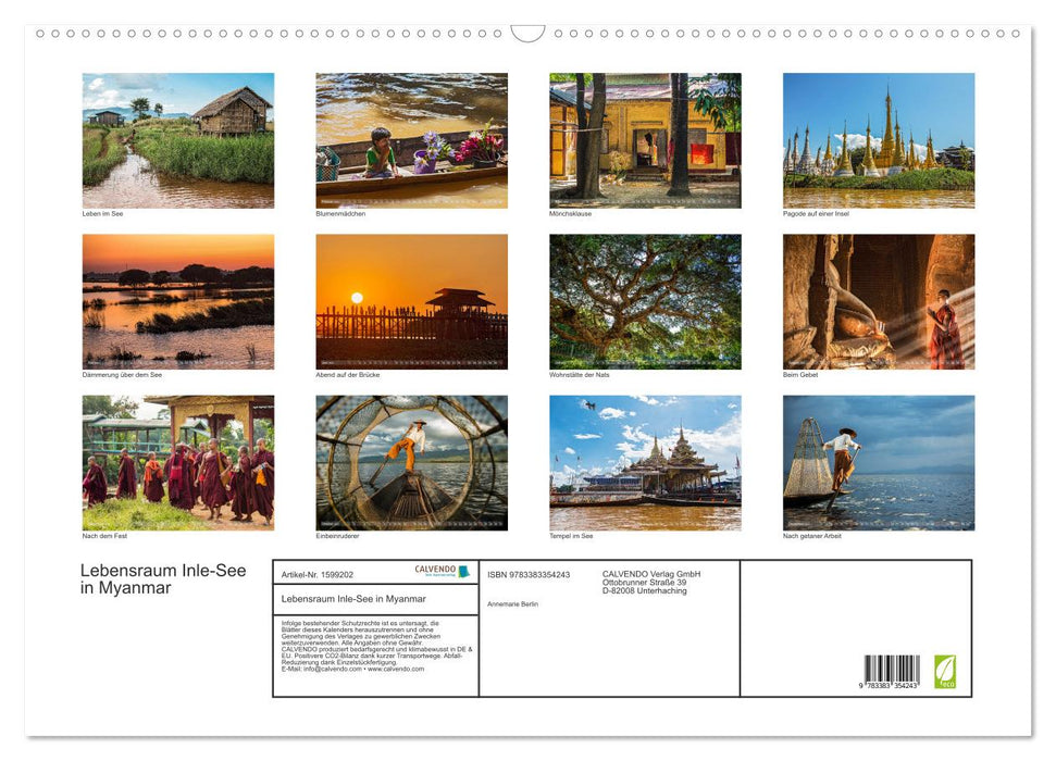 Inle Lake habitat in Myanmar (CALVENDO wall calendar 2024) 