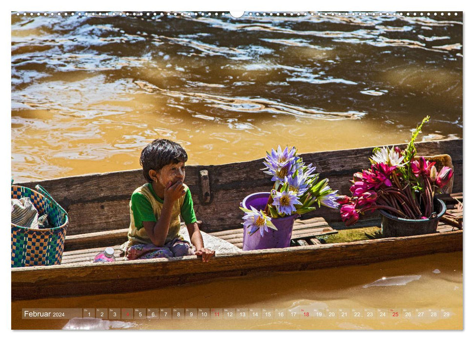 Inle Lake habitat in Myanmar (CALVENDO wall calendar 2024) 