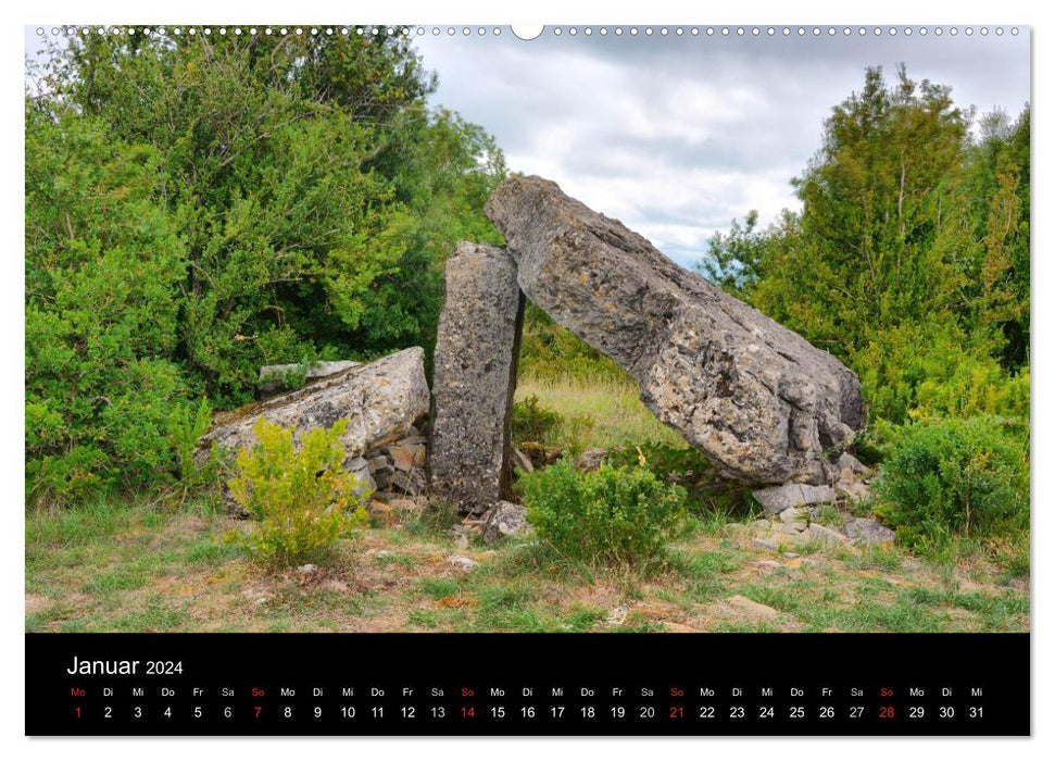 Le sud mystérieux de la France - dolmens et menhirs du Languedoc-Roussillon (Calendrier mural CALVENDO 2024) 