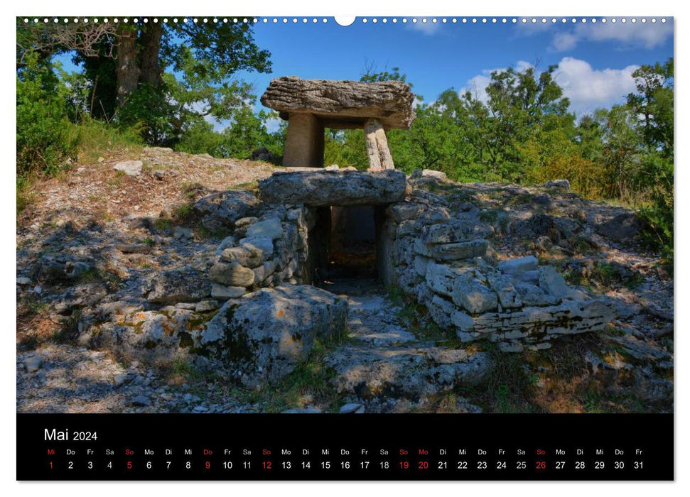 Frankreichs geheimnisvoller Süden - Dolmen und Menhire im Languedoc-Roussillon (CALVENDO Wandkalender 2024)