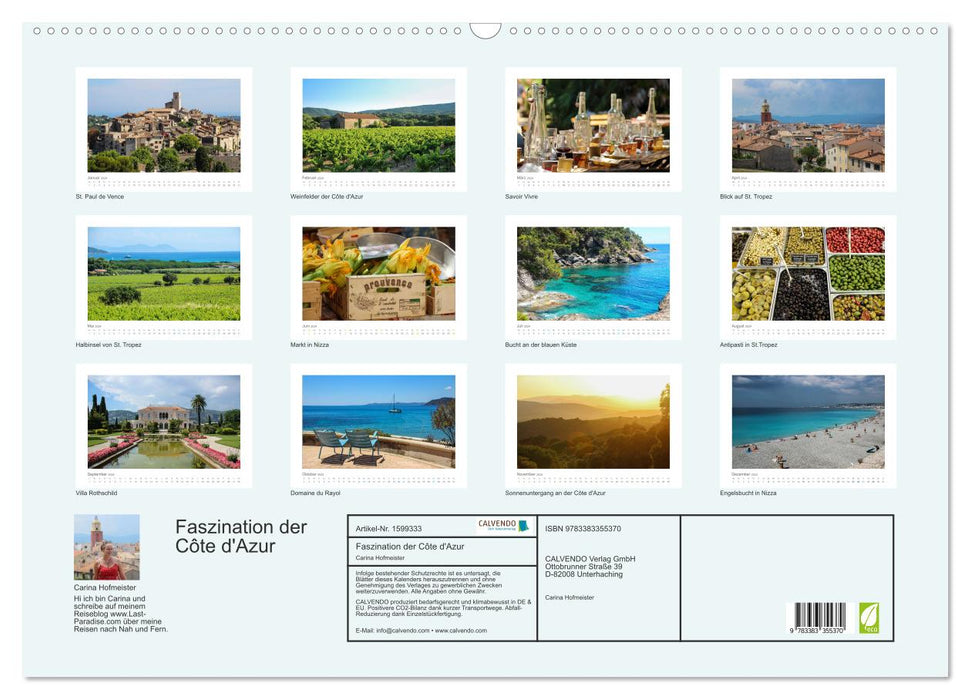 Fascination of the Côte d'Azur (CALVENDO wall calendar 2024) 