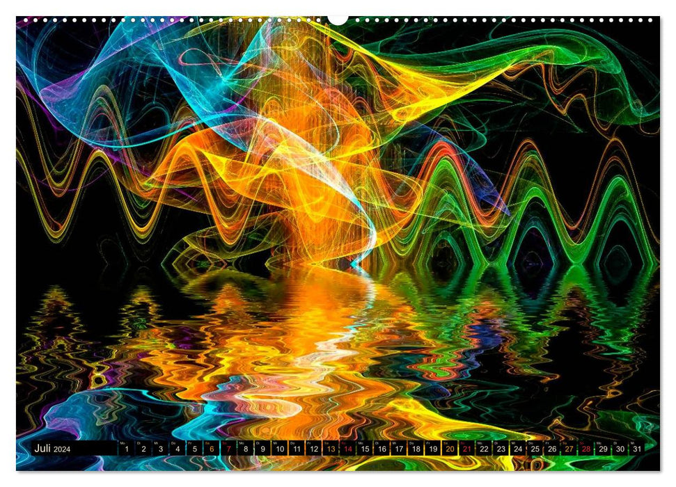 Réflexions - jeux de couleurs numériques (Calendrier mural CALVENDO Premium 2024) 