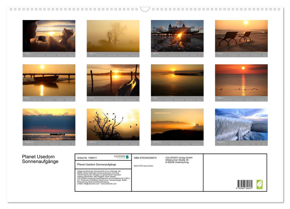 PLANET USEDOM sunrises (CALVENDO wall calendar 2024) 