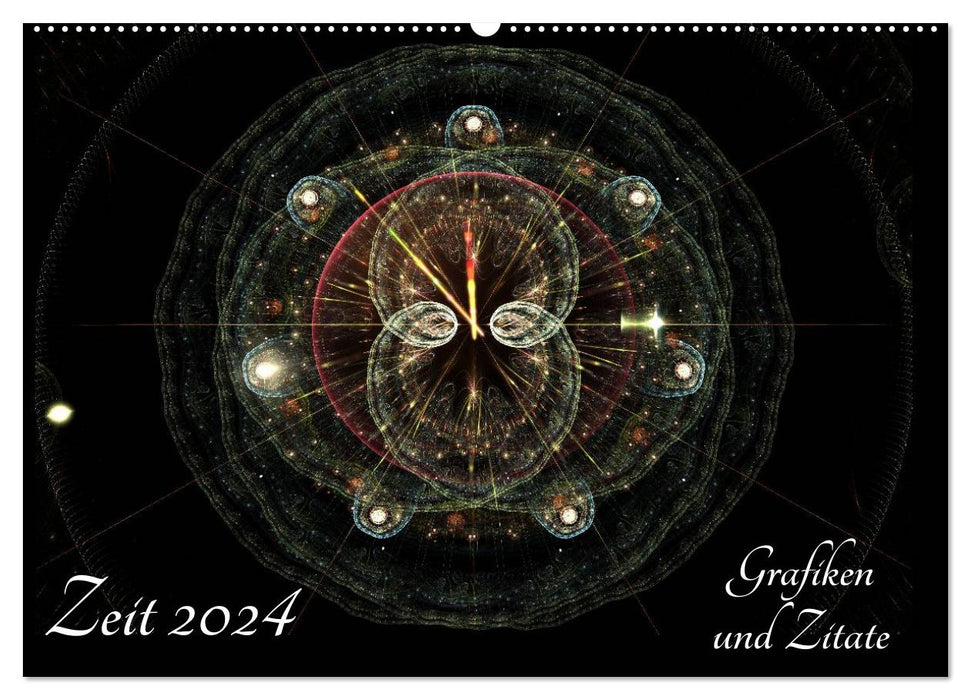Temps 2024 - graphiques et citations (calendrier mural CALVENDO 2024) 