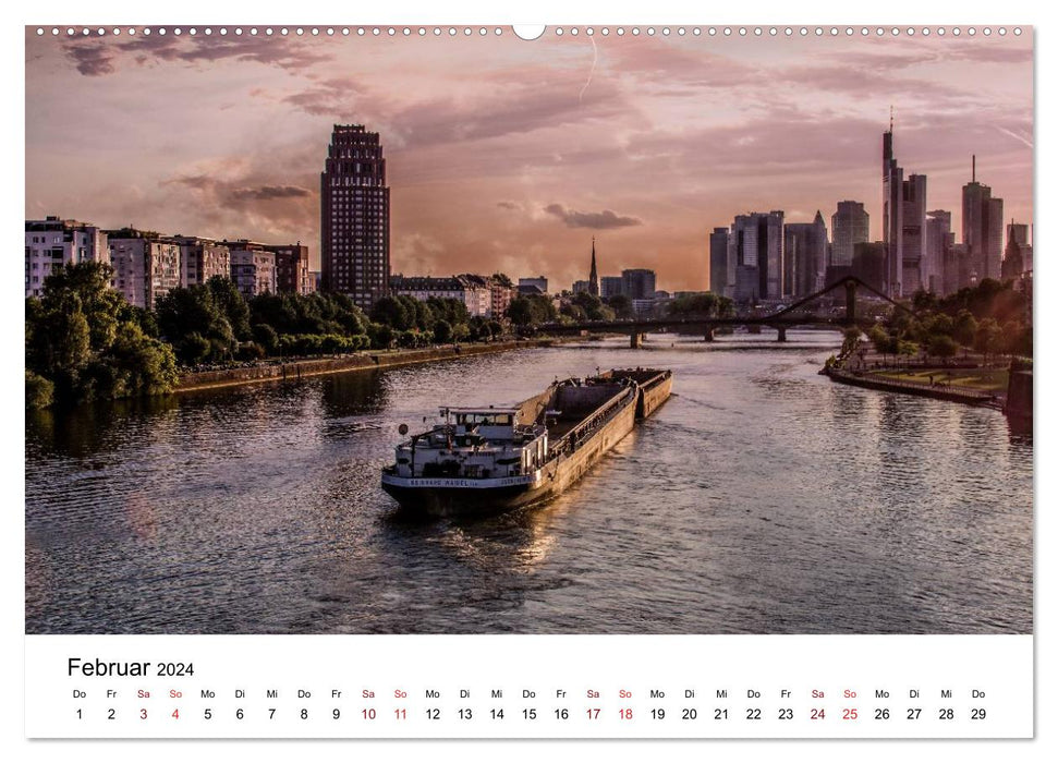 Frankfurt am Main bei Tag und Nacht (CALVENDO Premium Wandkalender 2024)