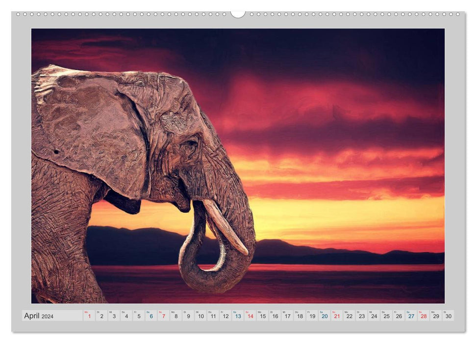 Elefanten - Portraits der besonderen Art (CALVENDO Wandkalender 2024)