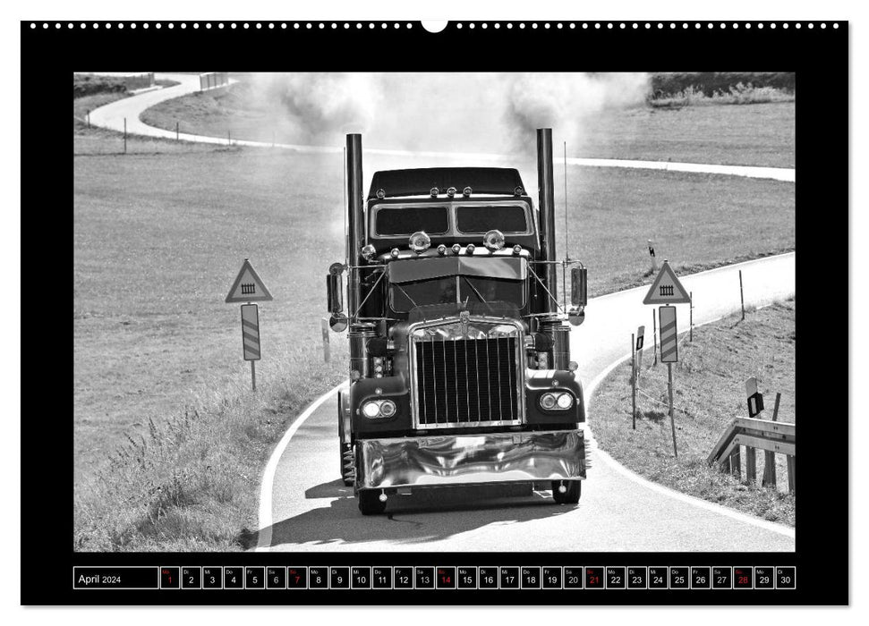 Kenworth W900A EXTHD - in black and white (CALVENDO wall calendar 2024) 