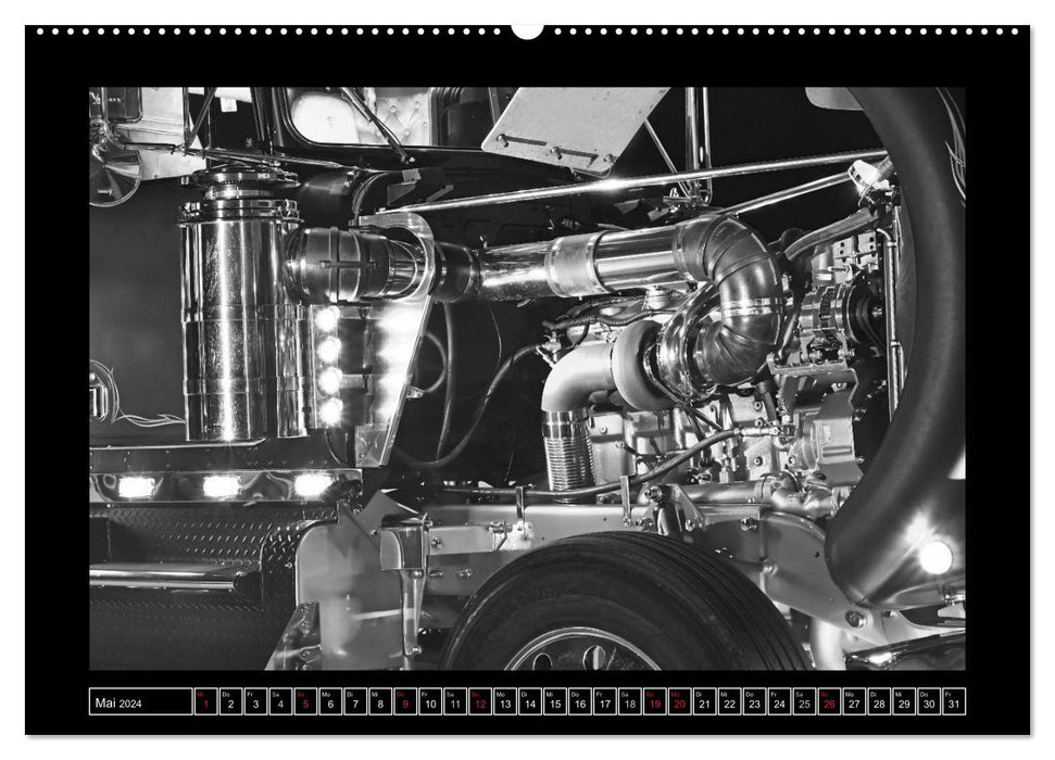 Kenworth W900A EXTHD - in black and white (CALVENDO wall calendar 2024) 