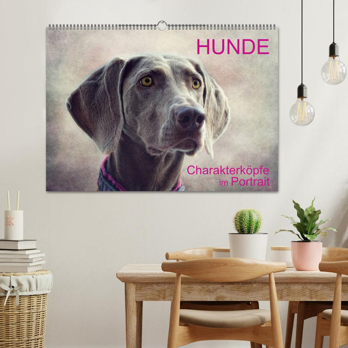 HUNDE-Chrakaterköpfe im Portrait (CALVENDO Wandkalender 2024)