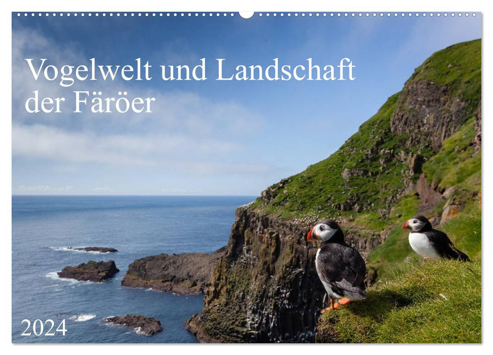 Vogelwelt und Landschaft der Färöer (CALVENDO Wandkalender 2024)