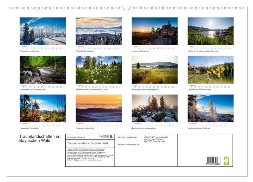 Dream landscapes in the Bavarian Forest (CALVENDO wall calendar 2024) 