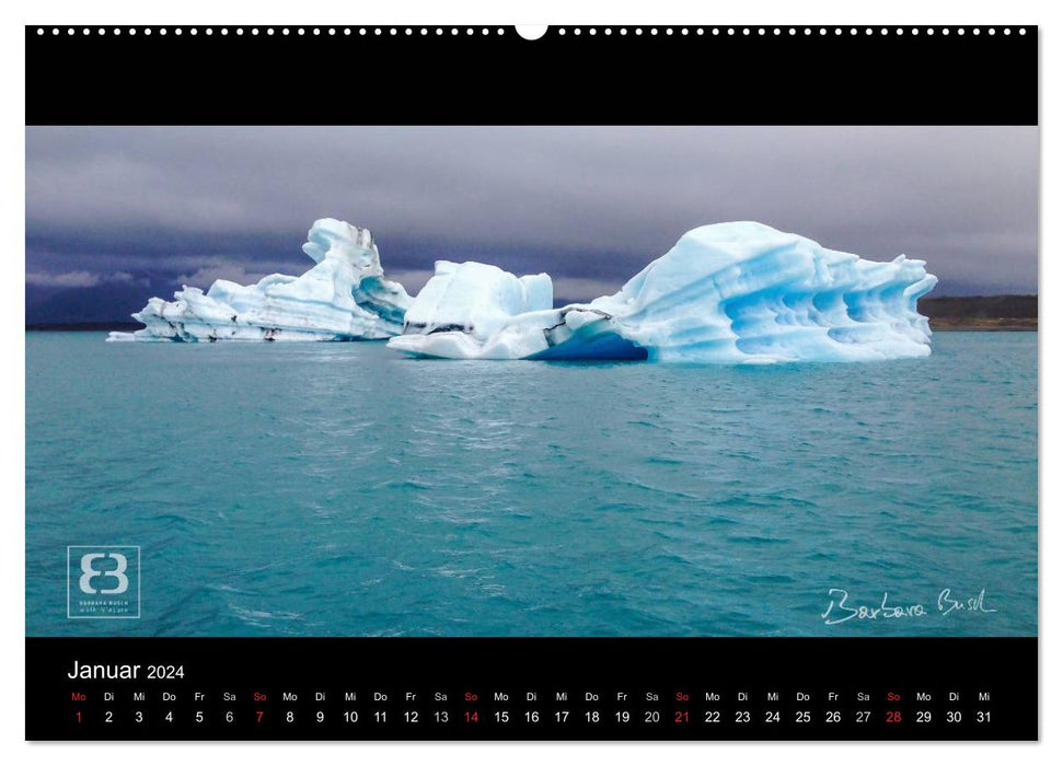 Paradises of the Earth - ICELAND (CALVENDO Premium Wall Calendar 2024) 