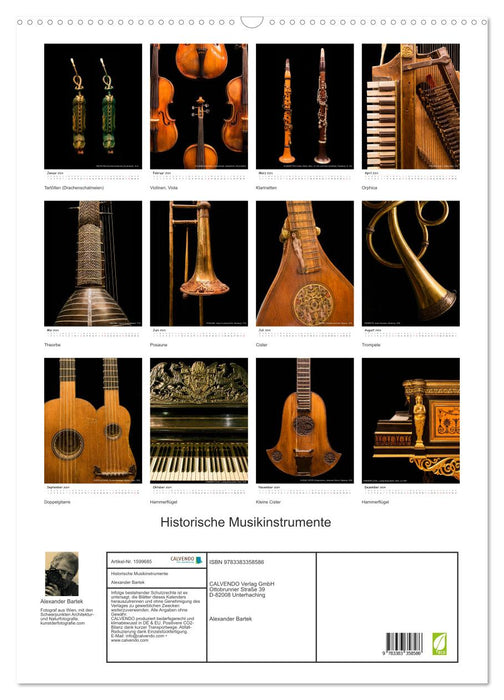 Historische Musikinstrumente (CALVENDO Wandkalender 2024)