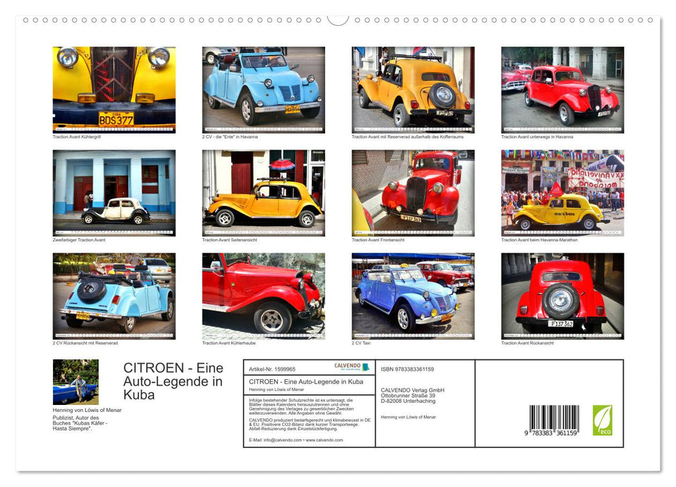 CITROEN - Une légende automobile à Cuba (Calendrier mural CALVENDO Premium 2024) 