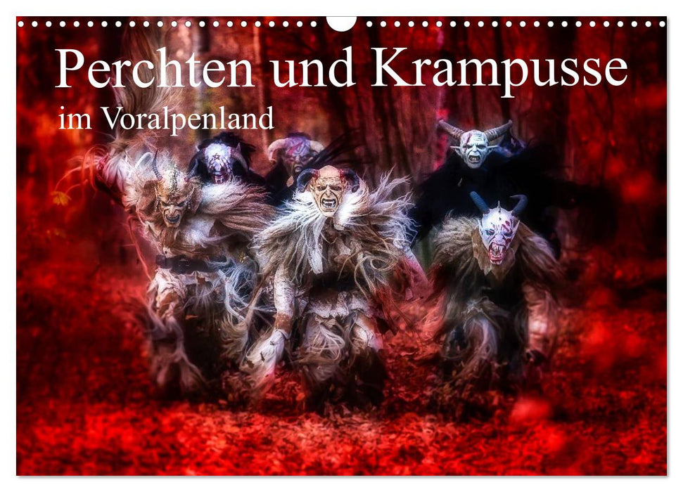 Perchten und Krampusse im Voralpenland (CALVENDO Wandkalender 2024)