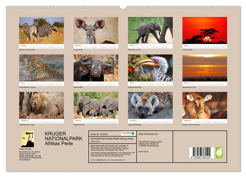 PARC NATIONAL KRUGER Africa's Pearl (Calvendo Premium Calendrier mural 2024) 