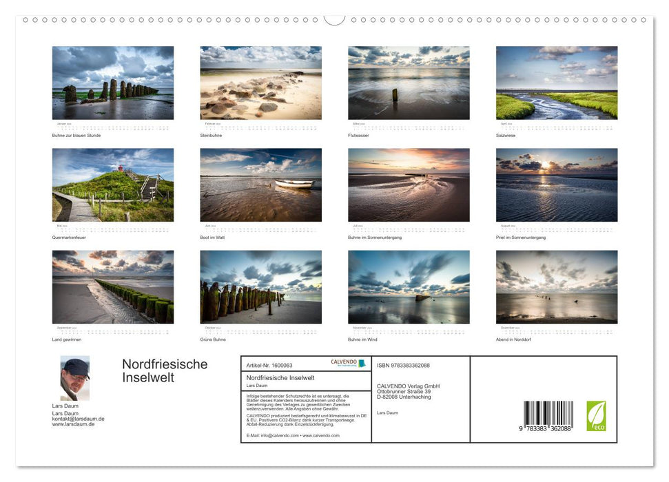 Nordfriesische Inselwelt - Bunte Watt- und Wolkenlandschaften (CALVENDO Premium Wandkalender 2024)