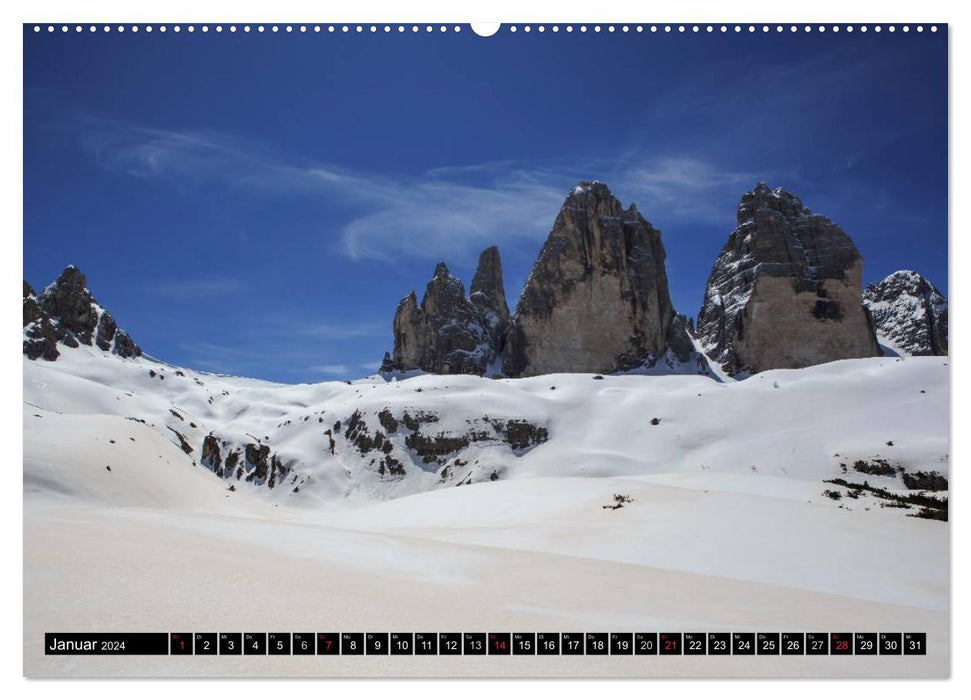 Dolomites - tour autour des Trois Sommets (Calendrier mural CALVENDO 2024) 