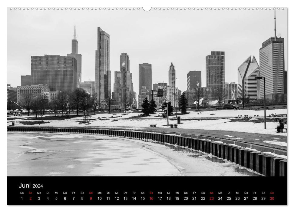 Icy Chicago (CALVENDO Premium Wandkalender 2024)