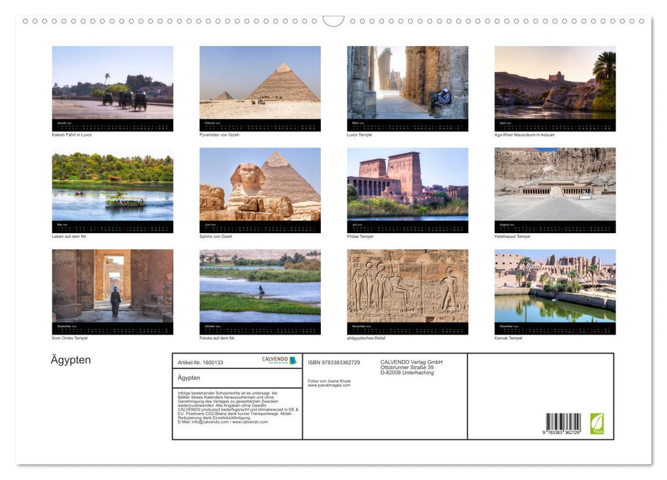 Egypte (Calendrier mural CALVENDO 2024) 