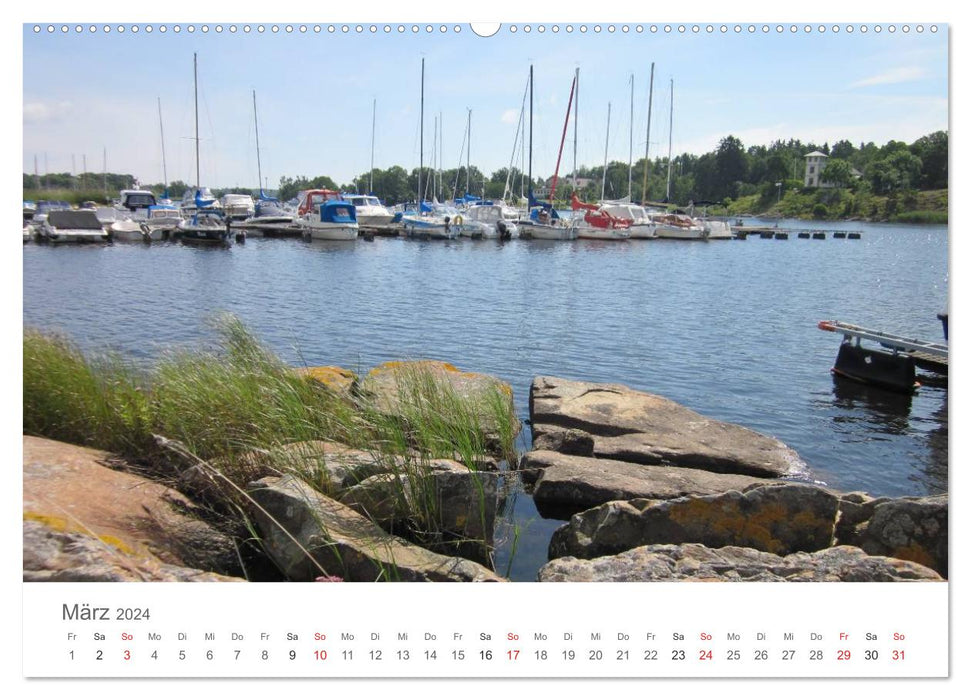 Segelboote in Südschwedens Schären (CALVENDO Premium Wandkalender 2024)