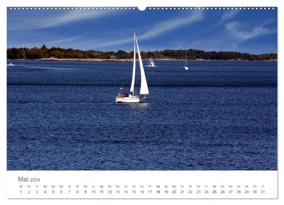 Voiliers dans l'archipel du sud de la Suède (Calendrier mural CALVENDO Premium 2024) 