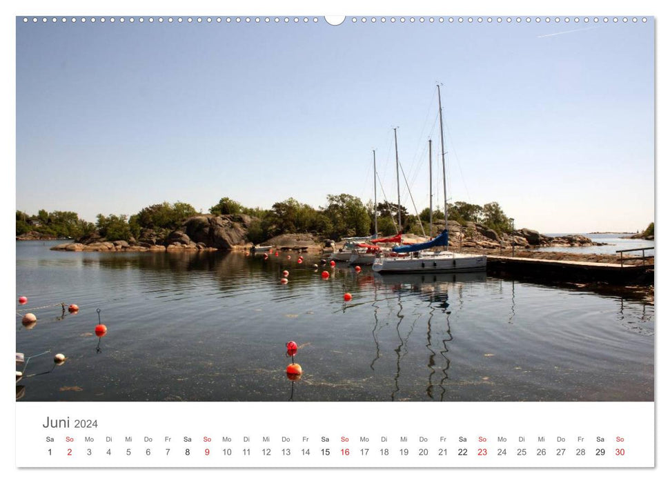 Segelboote in Südschwedens Schären (CALVENDO Premium Wandkalender 2024)