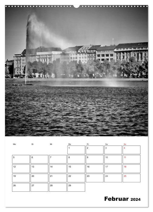 HAMBOURG Vues monochromes (Calvendo Premium Wall Calendar 2024) 