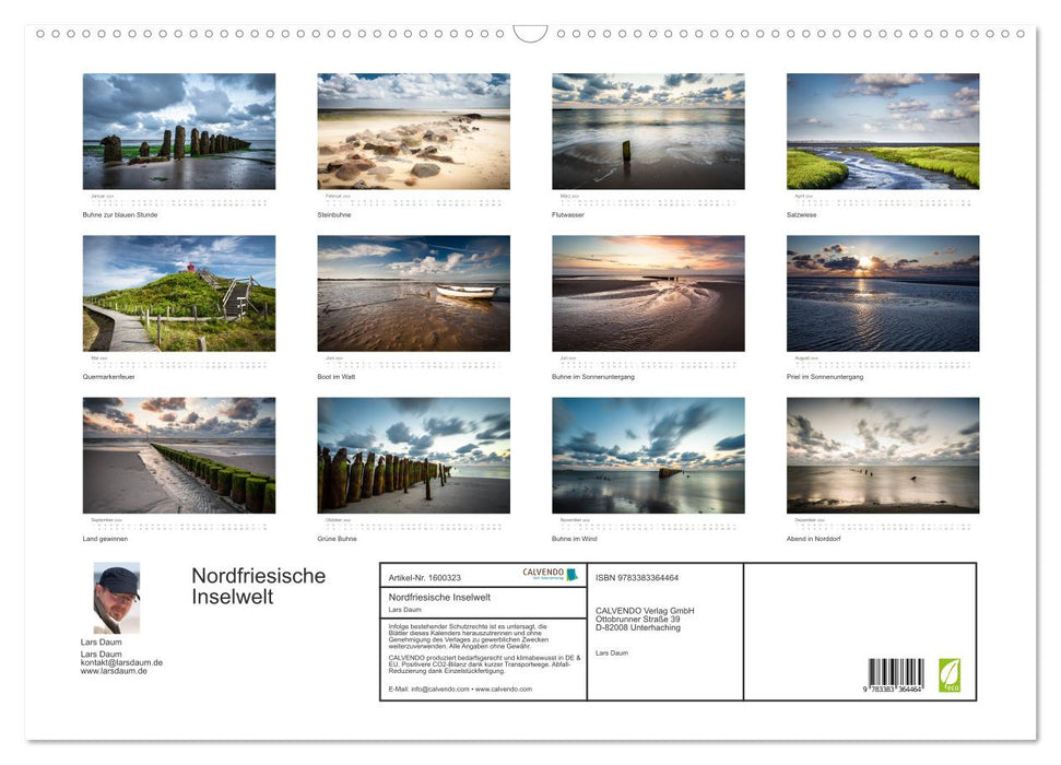 Nordfriesische Inselwelt - Bunte Watt- und Wolkenlandschaften (CALVENDO Wandkalender 2024)