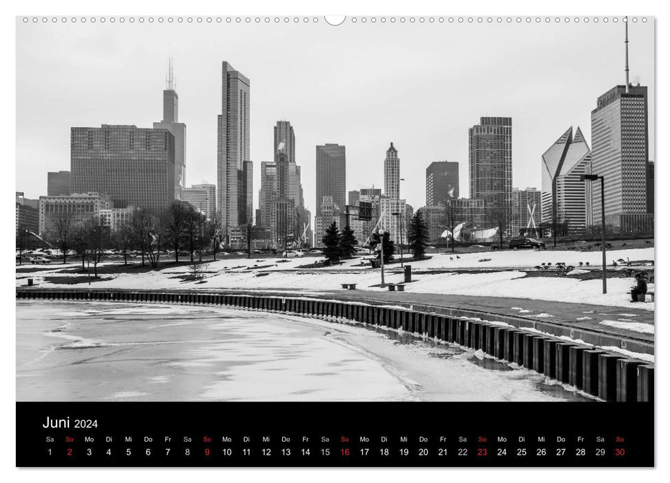 Icy Chicago (CALVENDO Wandkalender 2024)