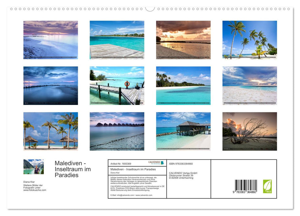 Maldives - Rêve d'île au paradis (Calendrier mural CALVENDO Premium 2024) 