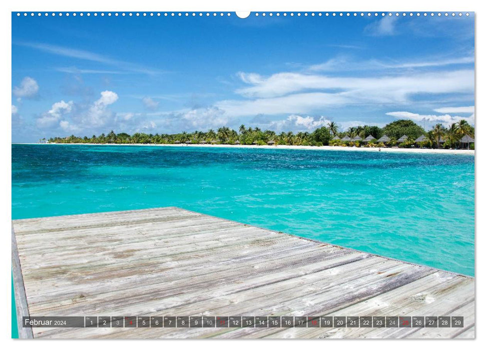 Maldives - Rêve d'île au paradis (Calendrier mural CALVENDO Premium 2024) 