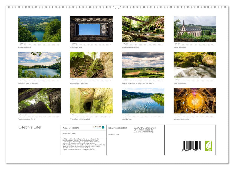 Erlebnis Eifel (CALVENDO Premium Wandkalender 2024)
