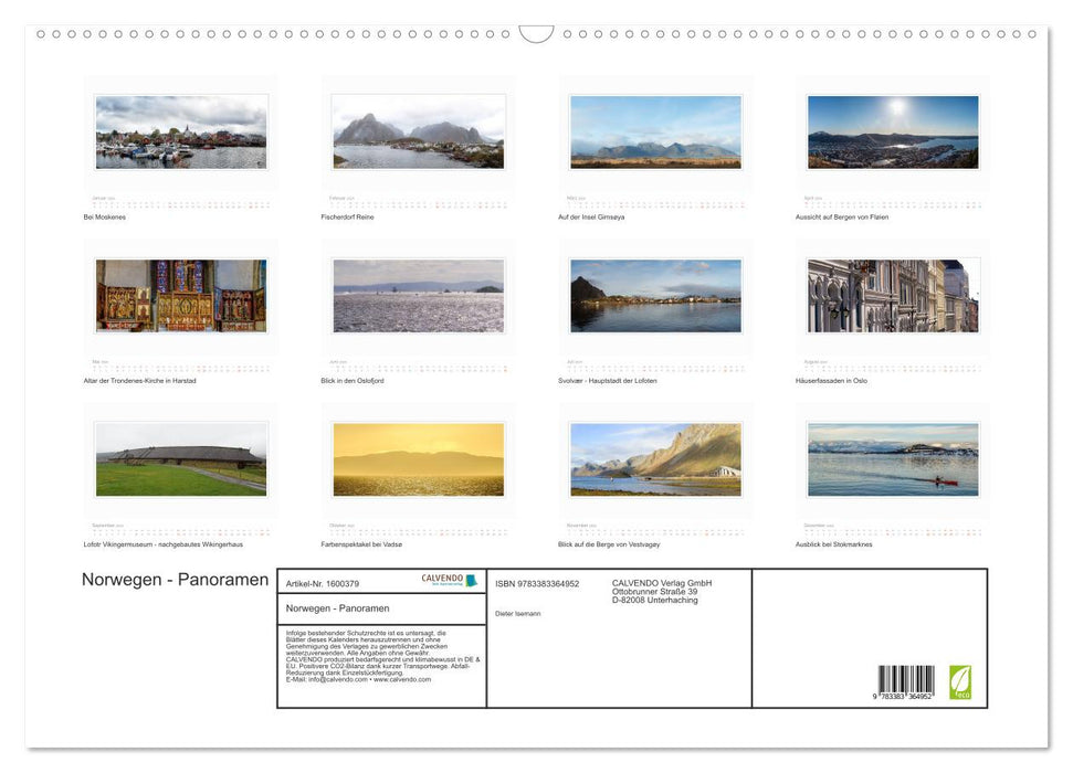 Norwegen - Panoramen (CALVENDO Wandkalender 2024)