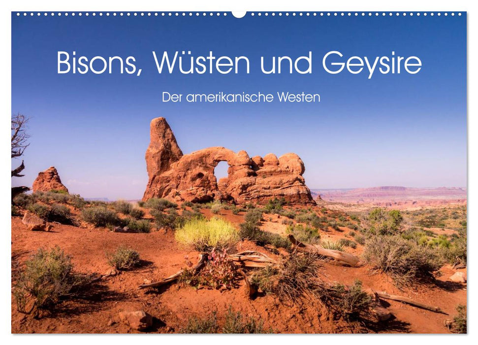 Bisons, Wüsten und Geysire. Der amerikanische Westen (CALVENDO Wandkalender 2024)