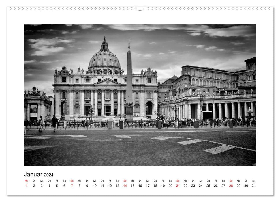 ROME Monochrome (Calendrier mural CALVENDO Premium 2024) 