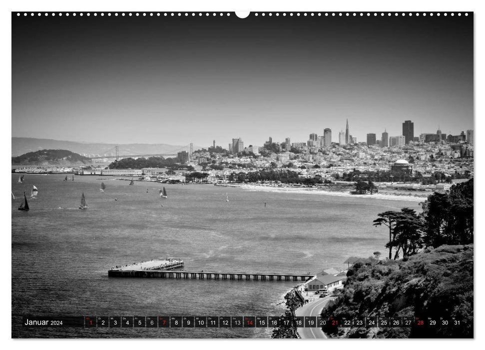 SAN FRANCISCO Monochrome Ansichten (CALVENDO Premium Wandkalender 2024)