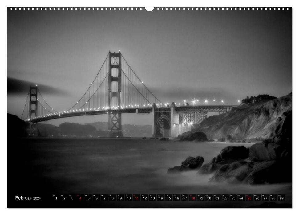 SAN FRANCISCO Monochrome Ansichten (CALVENDO Premium Wandkalender 2024)